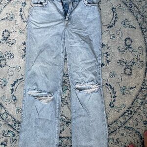 garage ripped straight leg jeans